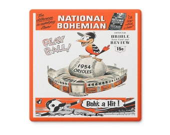 1954 Vintage Baltimore Orioles Scorebook Cover - Soapstone Coaster Set (4)