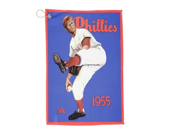 Golf Towels, Vintage 1955 Baseball Philadelphia Phillies Design, Sports Towel, Golf Gift, Golf Accessories, Golf Decor, Golf Towel Set