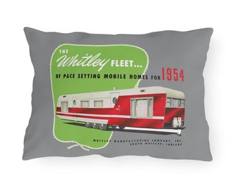 1954 Vintage Whitley Fleet Trailer Brochure Cover - Outdoor Pillow