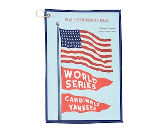 Vintage Baseball World Series Golf Towel - 1942 Cardinals-Yankees Memorabilia, Sports Fan Gift, Golf Accessories, Golf Gear, Golf Towel with