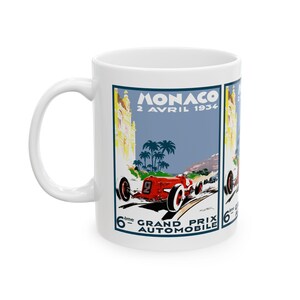 Vintage Grand Prix Racing Ceramic Mug, 1934 Race Car Coffee Cup, Motorsport Enthusiast Gift, Retro Auto Racing Tea Mug, Grand Prix Fan