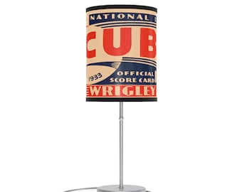 1933 Vintage Chicago Cubs Baseball - Lamp on a Stand