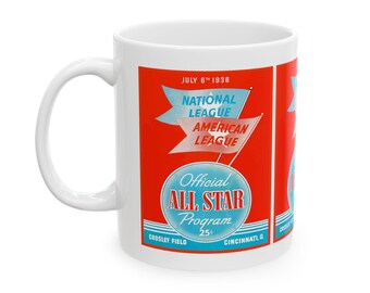 Ceramic Mug, Vintage Baseball All-Star Game Crosley Field, 11oz  Cup Gift, Sports Fan Coffee Tea, Baseball Lover Memorabilia, Sports
