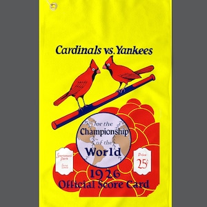 Vintage 1926 Baseball World Series Cardinals Yankees Golf Towel - Sports Towel, Golf Accessories, Golf Gifts, Baseball Memorabilia, Sports