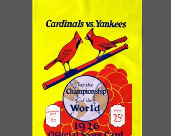 Vintage 1926 Baseball World Series Cardinals Yankees Golf Towel - Sports Towel, Golf Accessories, Golf Gifts, Baseball Memorabilia, Sports