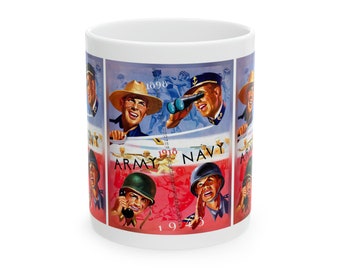 1943 Vintage Army - Navy Football Program Cover - Ceramic Mug, 11oz