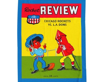 Blanket, 1948 Chicago Rockets Football LA Dons Vintage Sports Fan Decor, Throw, Bedding, Home Decor, Gift