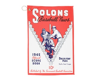Vintage 1945 Baseball Sacramento Solons Golf Towel - Sports Towel, Gift for Baseball Fans, Retro Sports Decor, Vintage Baseball Memorabilia,