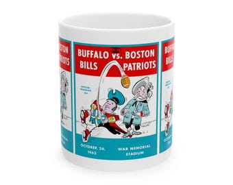 1963 Football Buffalo Boston Ceramic Mug | Vintage Sports Mug, 11oz and 15oz