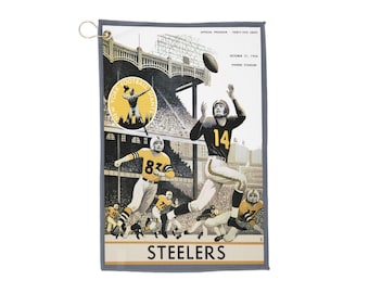Vintage Sports Golf Towels, 1956 Football New York-Pittsburgh Design, Golf Accessories, Sports Towels, Golf Gifts, Golfing Gear