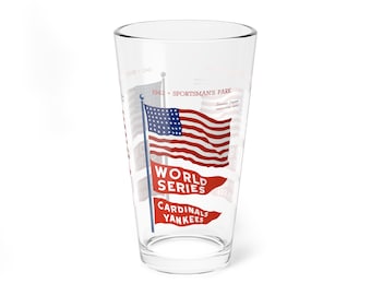 1943 Vintage Baseball World Series - Cardinals - Yankees Program Cover -  Pint Glass, 16oz