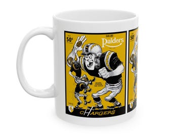 Ceramic Mug, 1964 San Diego Chargers Football Oakland Raiders, Coffee Cup, Sports Fan Gift, Vintage Football Memorabilia, Retro Design