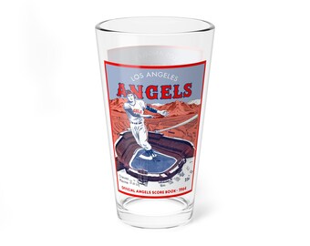 Mixing Glass, 16oz 1964 Baseball Los Angeles Angels - Chavez Ravine, Vintage Sports Barware, Baseball Memorabilia, Baseball Collectible