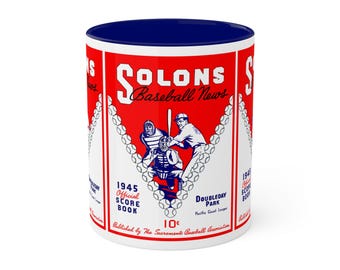 1945 Vintage Sacramento Solons Baseball News Cover - Colorful Mug, 11oz