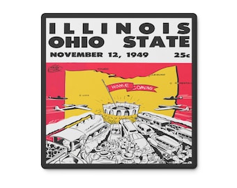 1949 Vintage Illinois - Ohio State Football Program Cover - Soapstone Coaster Set (4)