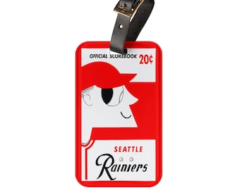 1956 Seattle Rainiers Baseball Luggage Tag | Vintage Baseball
