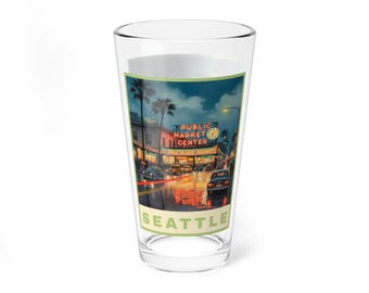 Seattle Public Market Street View Mixing Glass, 16oz | City Barware