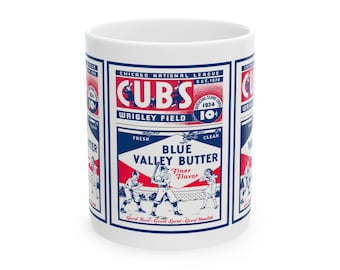 Vintage 1934 Baseball Chicago Cubs Ceramic Mug, Baseball Fan Gift, Sports Memorabilia, Baseball Lover Mug, Father's Day Gift