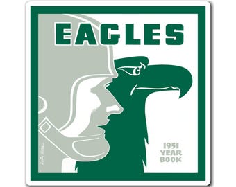 Magnets, 1951 Eagles Football Yearbook Philadelphia Theme - Sports Memorabilia Gift, Fridge Decor, Football Fan Souvenir, Team Spirit