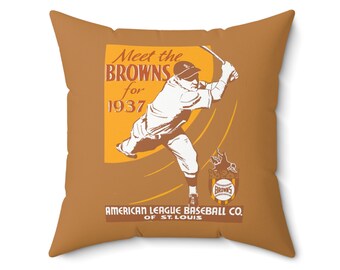 1937 Vintage St. Louis Browns Baseball Media Guide Cover - Indoor Pillow