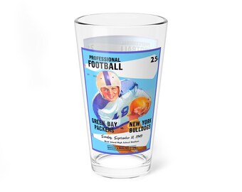 Mixing Glass, 16oz - Retro 1949 Football Packers-Bulldogs design, Vintage Sports Barware, Game Day Beer Glass, Gift for Sports Fans,