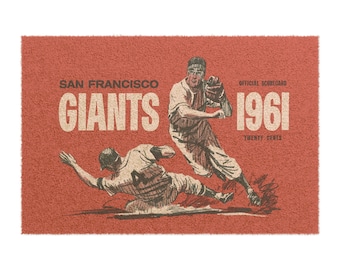 1961 Vintage San Francisco Giants Baseball Scorecard - Doormat