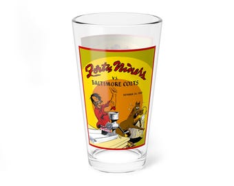 Mixing Glass 16oz - 1948 Football San Francisco 49ers Baltimore Colts, Vintage Football Decor, Sports Barware Gift, Team Spirit Pint Glass,
