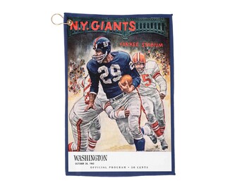 Vintage 1962 Football New York Giants-Washington Golf Towel - Sports Fan Gift, Golf Accessories, Retro Football Towel, Team Logo Towel, Golf