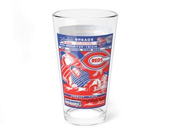 Mixing Glass, 16oz - 1948 Baseball Cincinnati Reds, Sports Barware, Vintage Baseball Fan Gift, Retro Glassware, Baseball Collectible