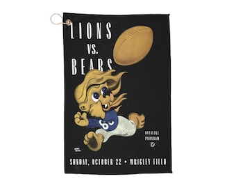 1944 Lions vs Bears Football Vintage Golf Towel | Retro Sports