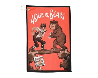 Vintage 1955 Football Chicago Bears-San Francisco 49ers Golf Towel, Sports Towel, Golf Gift Idea, Golf Accessories, Fan Merch