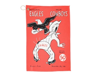 Vintage 1961 Football Philadelphia Eagles - Dallas Cowboys Golf Towels, Football Sports Towel, Golf Accessories, Sports Fan Gift, Golf Gift