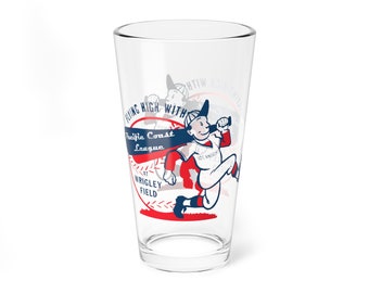 Vintage Pacific Coast League Baseball - Wrigley Field - Los Angeles  -  Pint Glass, 16oz