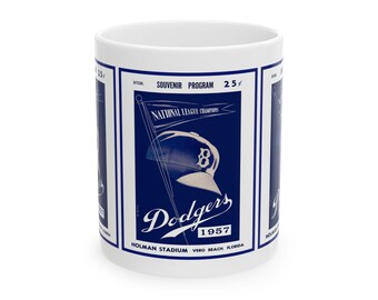 Vintage Baseball Spring Training 1957 Brooklyn Dodgers Ceramic Mug, Sports Fan Gift, Baseball Collectible, Baseball Memorabilia, Sports