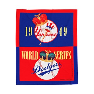 Throw Blanket 1949 Baseball World Series Dodgers Yankees Fan Gift, Stadium Game Night Decor, Cozy Sofa Couch Bedding, Vintage Sports