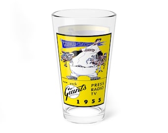 Mixing Glass, 16oz - 1955 Baseball New York Giants, Vintage Sports Barware, Retro Baseball Fan Gift, Baseball Memorabilia, Sports
