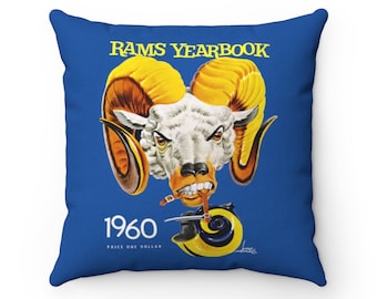 1960 Vintage Los Angeles Rams Football Yearbook - Indoor Pillow