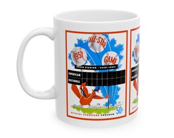 1957 Vintage St Louis Cardinals - All-Star Baseball Game Program Cover  - Ceramic Mug, 11oz
