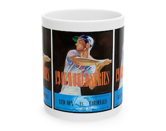 Vintage Baseball World Series Ceramic Mug, Red Sox Cardinals Fan Gift, Sports Coffee Cup, Baseball Memorabilia, Gift for Baseball