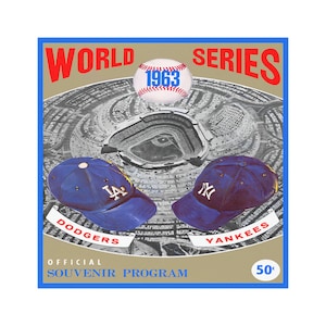 Car Magnets - 1963 Baseball World Series Dodgers Yankees, Sports Fan Gift, Vintage Baseball Memorabilia, Car Accessories, Refrigerator