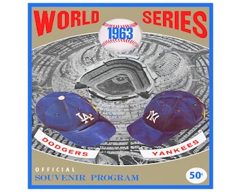 Car Magnets - 1963 Baseball World Series Dodgers Yankees, Sports Fan Gift, Vintage Baseball Memorabilia, Car Accessories, Refrigerator