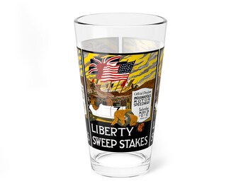 Retro Racing Mixing Glass, 16oz - Vintage Car Lover Gift, Race Enthusiast Present,  1919 Indianapolis 500, Speedway Memorabilia,