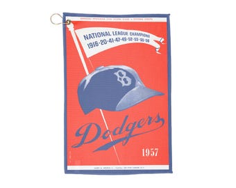 Vintage 1957 Baseball Brooklyn Dodgers Golf Towel - Sports Memorabilia, Gift for Baseball Fan, Golf Accessories, Father's Day Gift, Retro