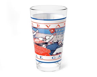 Mixing Glass, 16oz - Vintage 1903 Harvard-Yale Football Drinkware, Cocktail Glassware, Barware, Home Bar Decor, Gift for Sports Fans