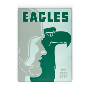 1951 Vintage Philadelphia Eagles Football Yearbook - Glass Cutting Board