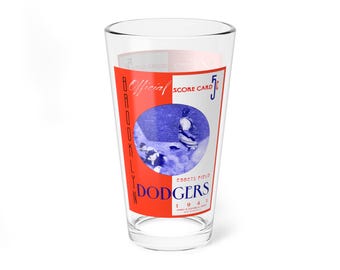 Glass, 16oz - 1941 Baseball Brooklyn Dodgers Mixing Glass, Unique Barware Gift, Sports Fan Memorabilia, Vintage Baseball Collectible, Retro
