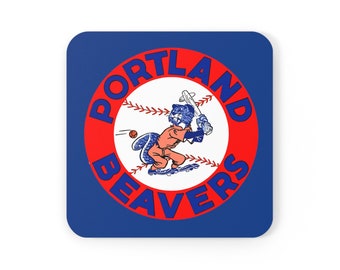1967 Vintage Portland Beavers - Pacific Coast League Baseball - Corkwood Coaster Set