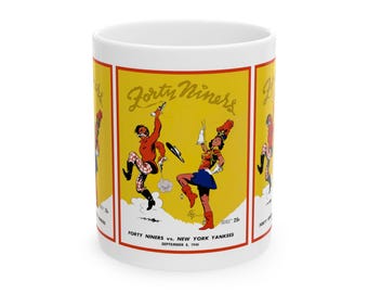 1946 Football 49ers - Yankees Ceramic Mug, Vintage Sports Fan Gift, Coffee Cup, Sports Memorabilia, Football Team Merchandise, Gift for Dad