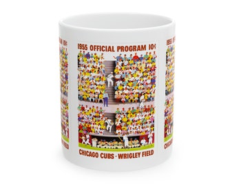 1955 Vintage Chicago Cubs Baseball Program Cover - Ceramic Mug, 11oz