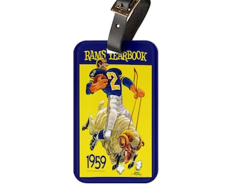 1959 Football Los Angeles Luggage Tag | Vintage Sports Travel ID